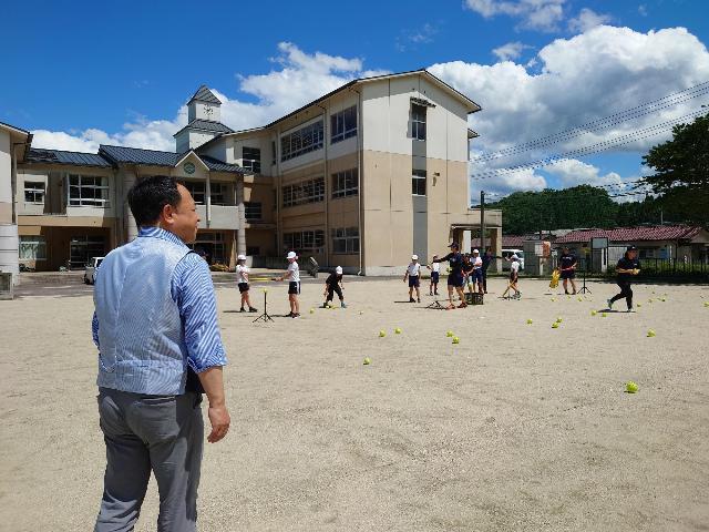 ソフトボール教室視察