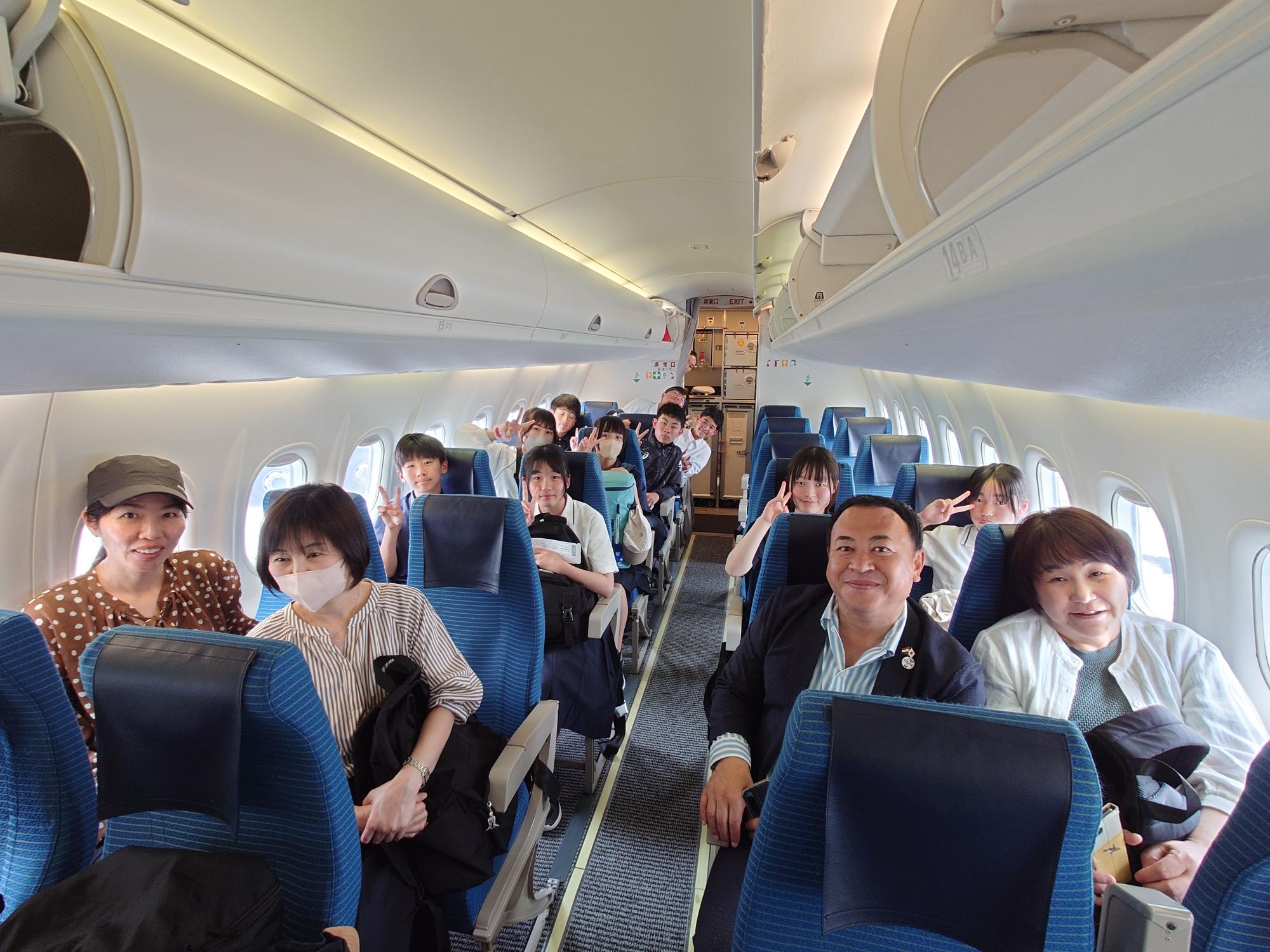 飛行機の中の様子