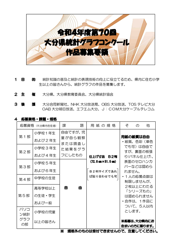 大分県統計グラフコンクール作品募集要領